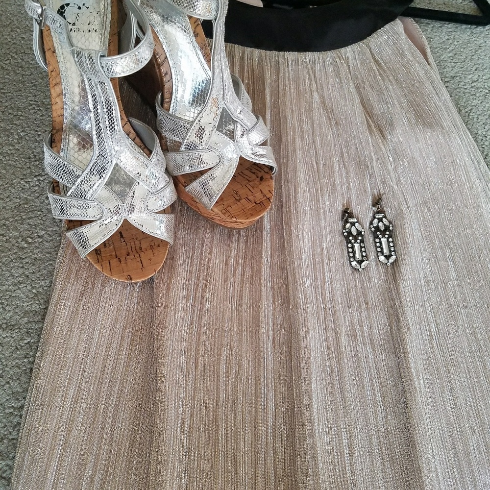 Giani Bernini Silver Wedge Shoes from Dillards