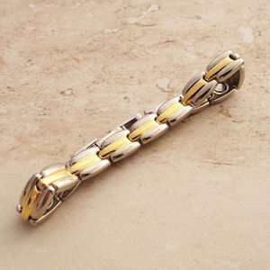 Classic and Elegant 2 Tone Sectional Bracelet