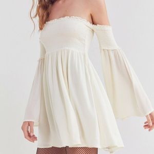 Off the shoulder smocked dress