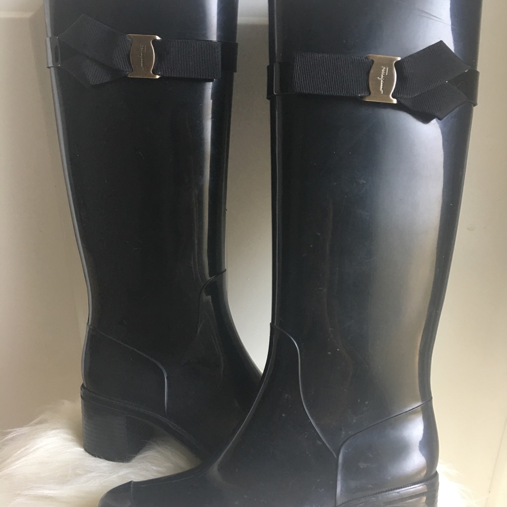 🔥Price Drop🔥Salvatore Ferragamo Tall Rain Boots