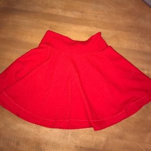 Red mini skirt