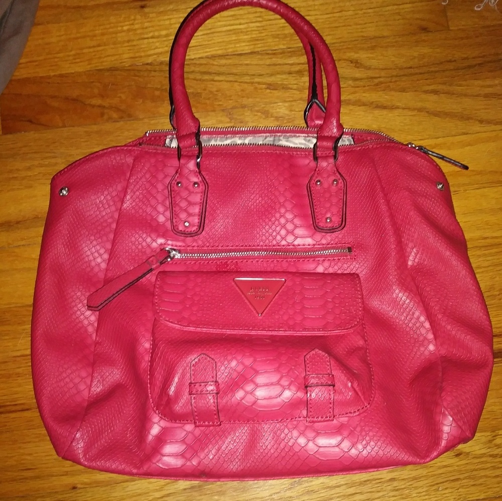Guess purse red snake print