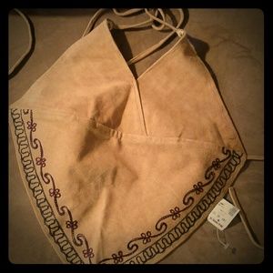 Boho (PASPORT) Leather Halter Top.boho