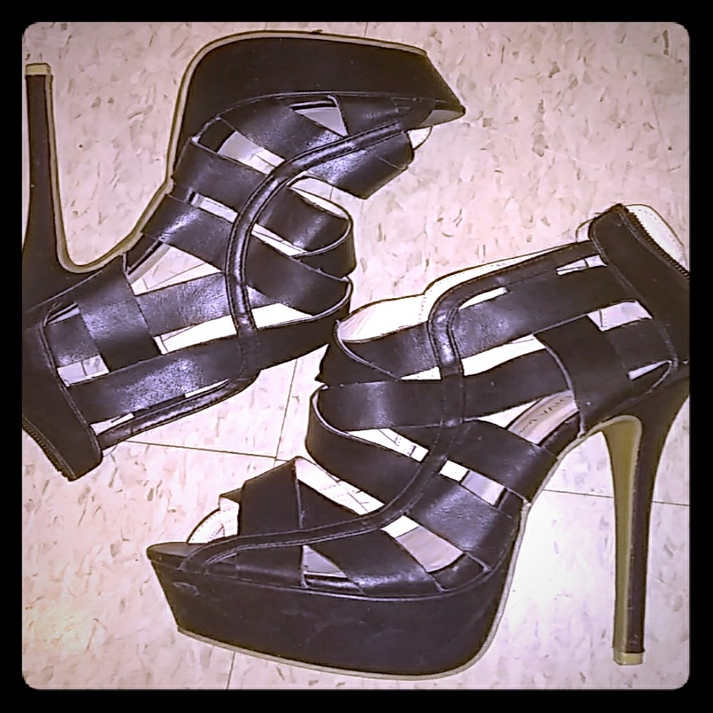 Basket lace heels
