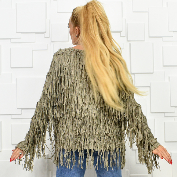 LAST 1FABULOUS FRINGED COZY CARDIGAN - Picture 4 of 4