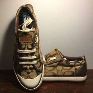 Brown authentic coach sneakers