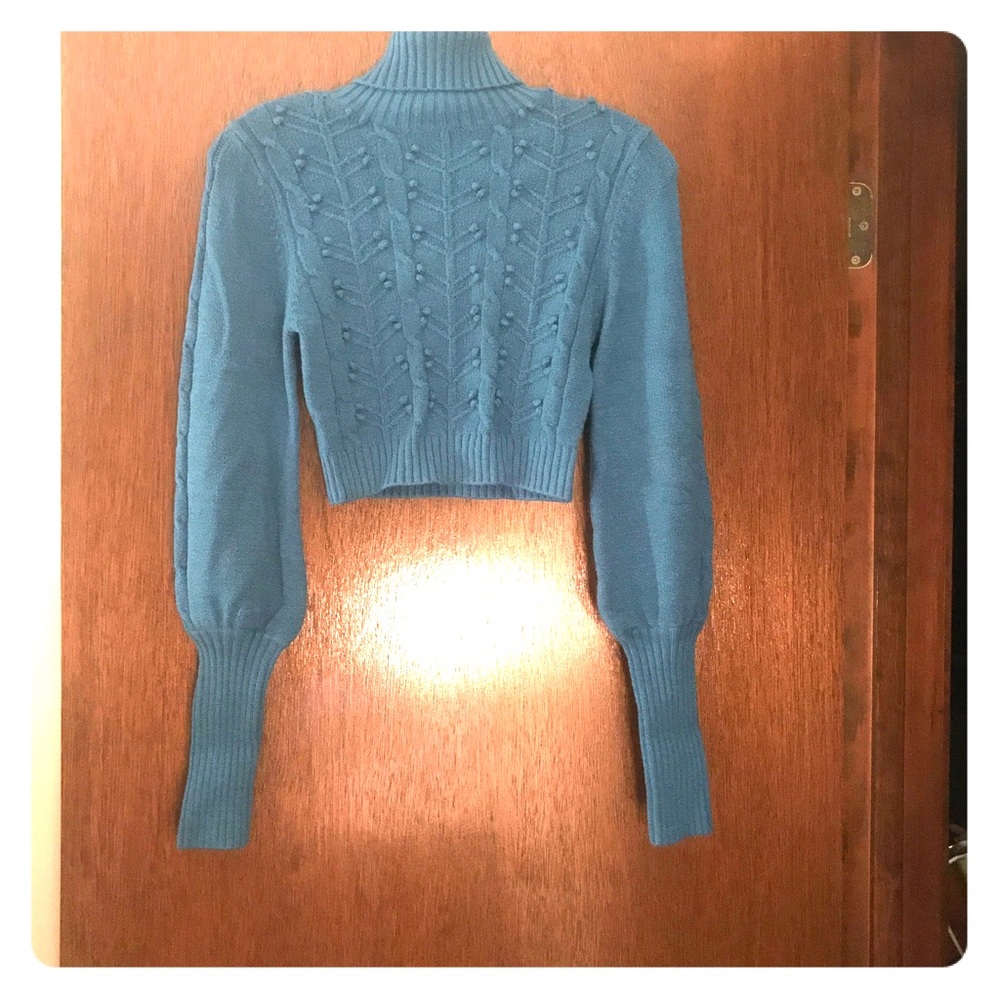 Teal cropped sweater