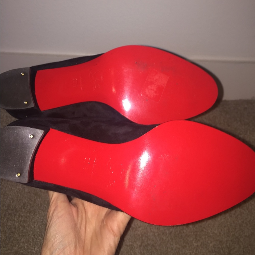 Christian Louboutin Suede Black Boots - Picture 4 of 8
