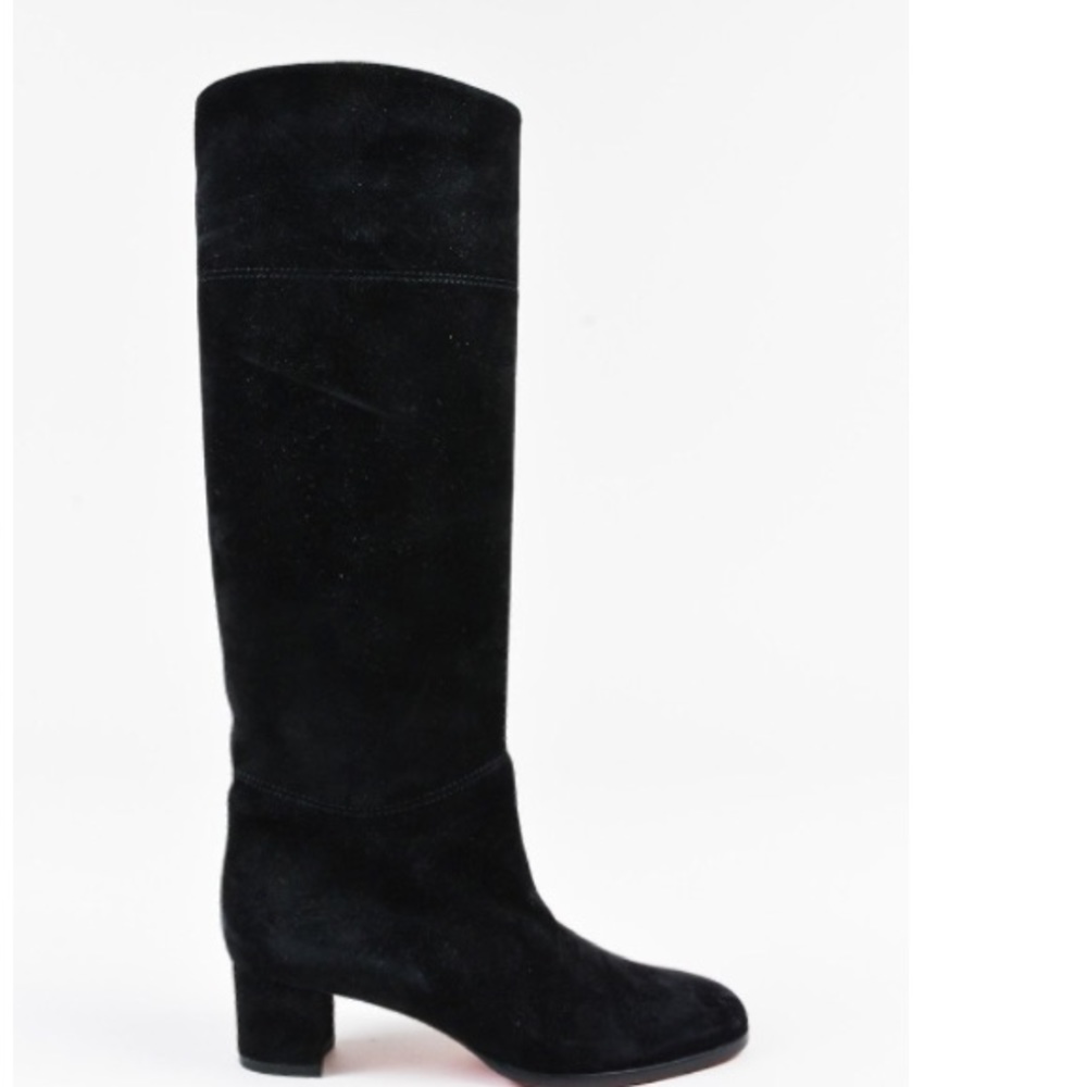 Christian Louboutin Suede Black Boots - Picture 3 of 8