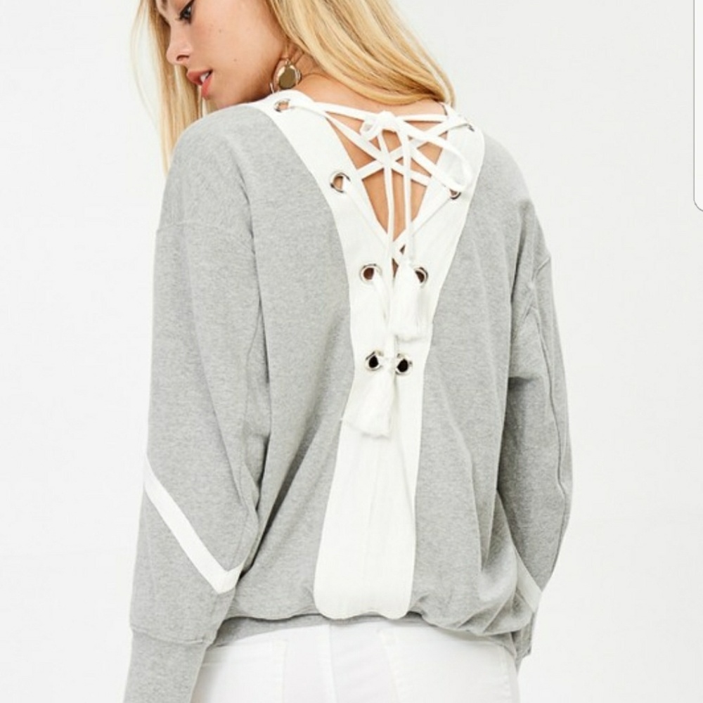 SOLD OUT***Lace up sweatshirt