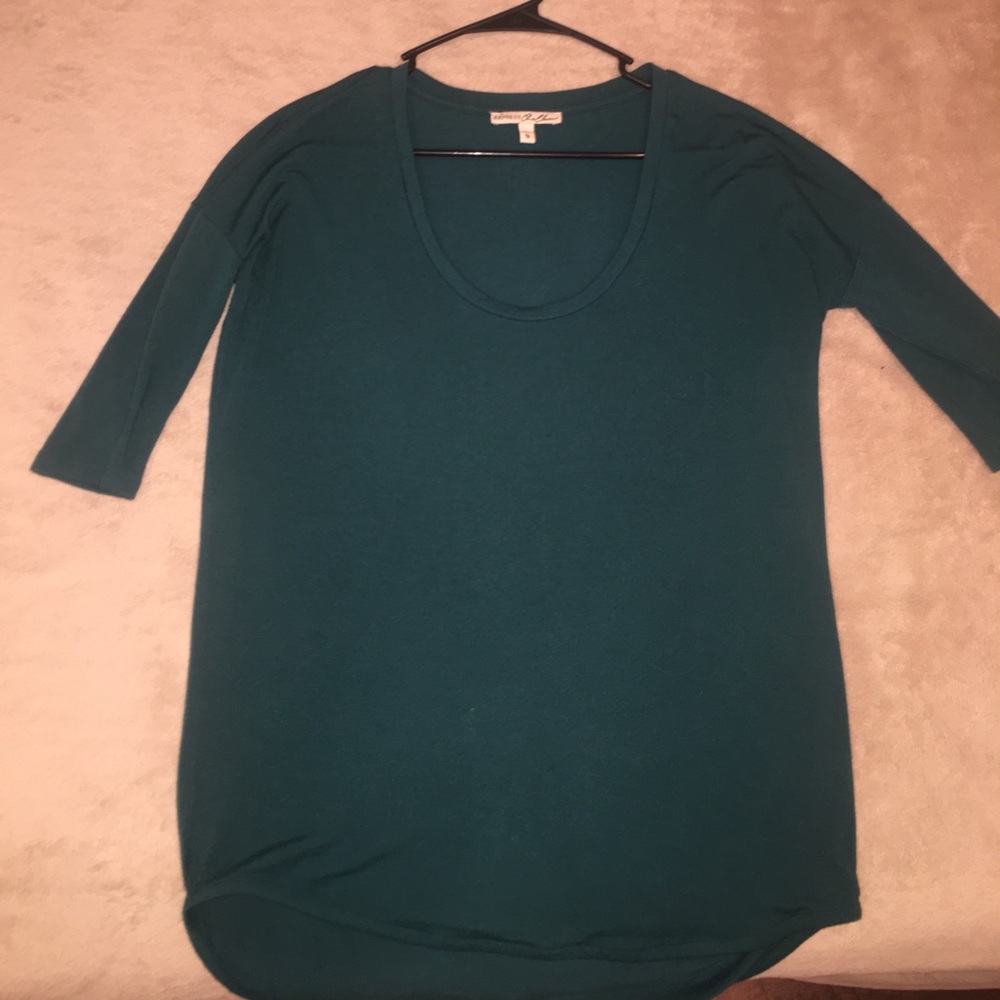 Dark turquoise swoop neck blouse