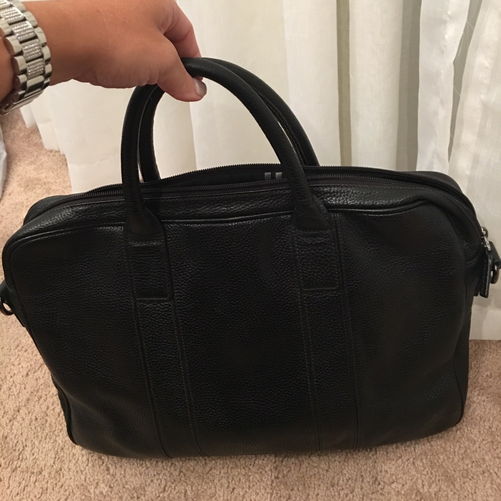 Hugo Boss Black Leather Work Bag