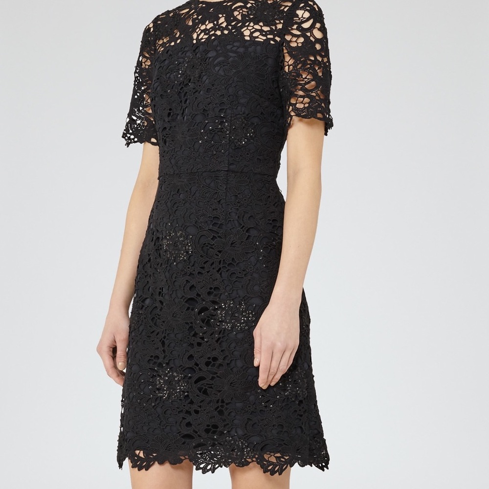 $495 Sequin Detail Lace Dress