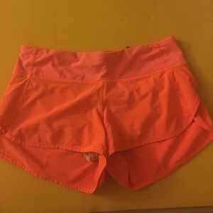 Peach Lululemon shorts