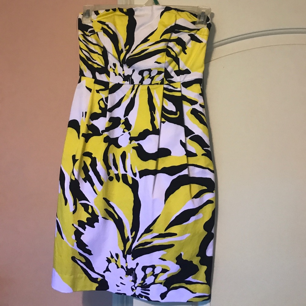 Black and yellow mini dress