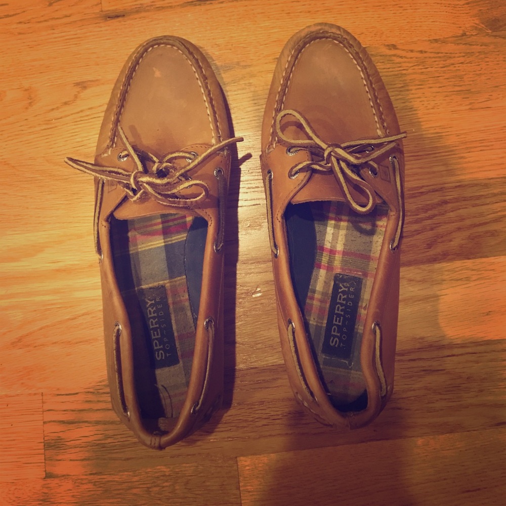 Women's Brown Leather Sperry Boat Shoes