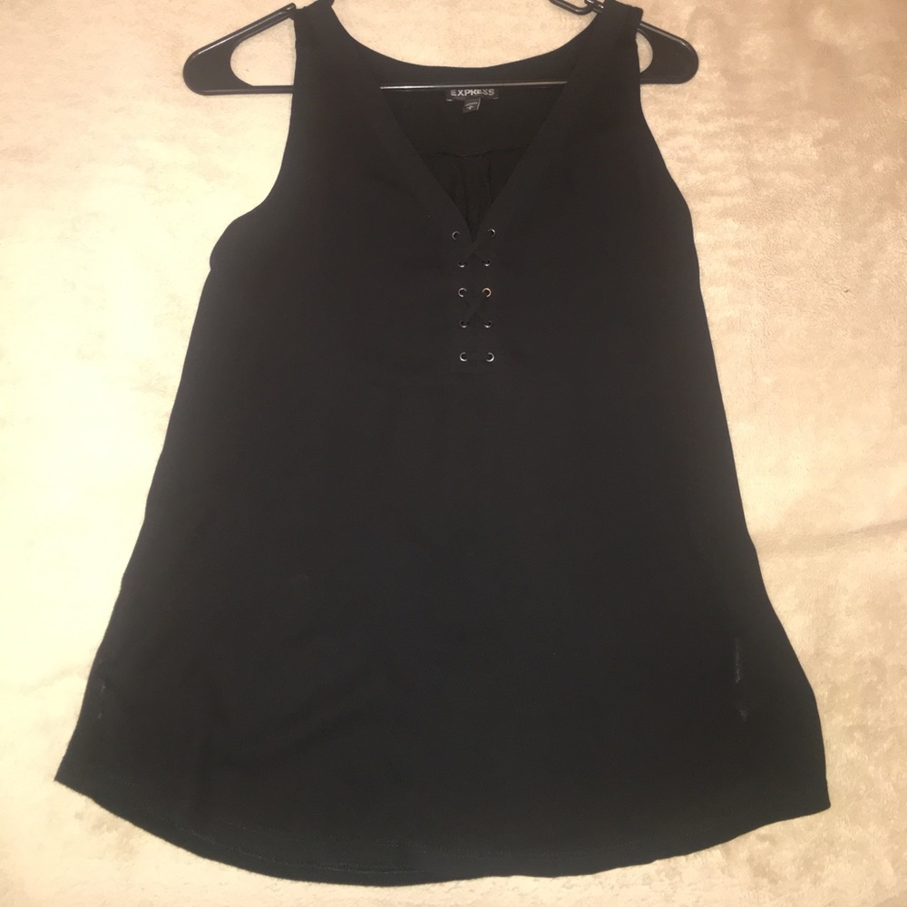 Black sleeveless blouse