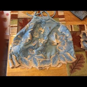 Two piece floral lace set