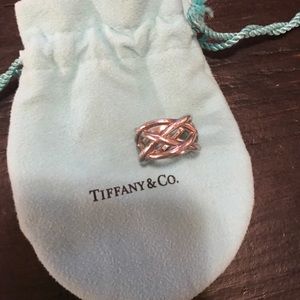 Authentic Tiffany silver braided knot ring