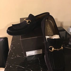 Gucci shoes men's 10.5 fits like 11 Black Suede