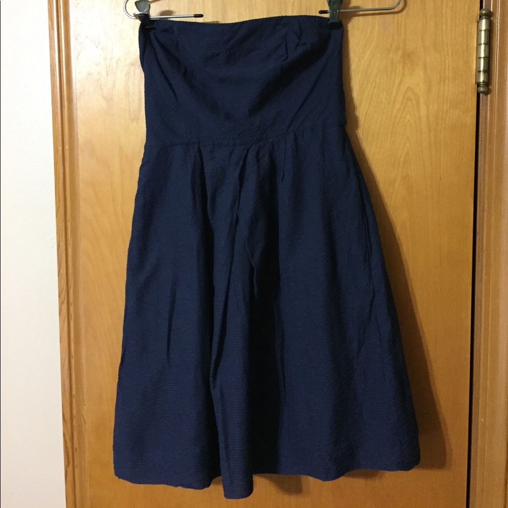 J Crew Navy strapless dress