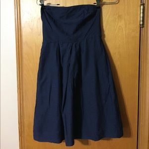 J Crew Navy strapless dress