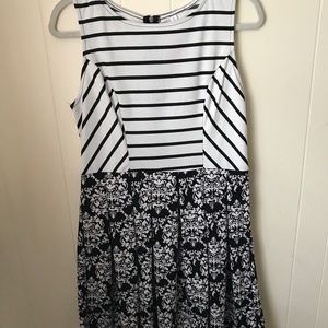 Black and white skater dress