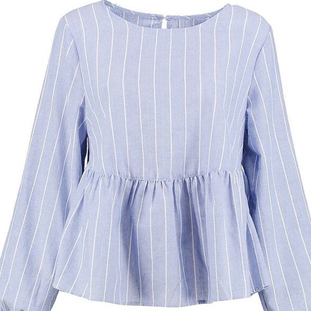 Stripped Peplum Blouse