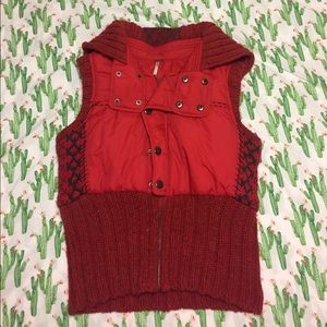 Red vest from Free People.