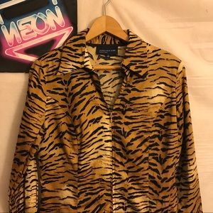 Jones New York Animal Print Zipper Sz S A2161