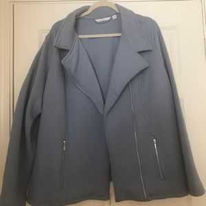 Isaac Mizrahi cotton motorcycle jacket