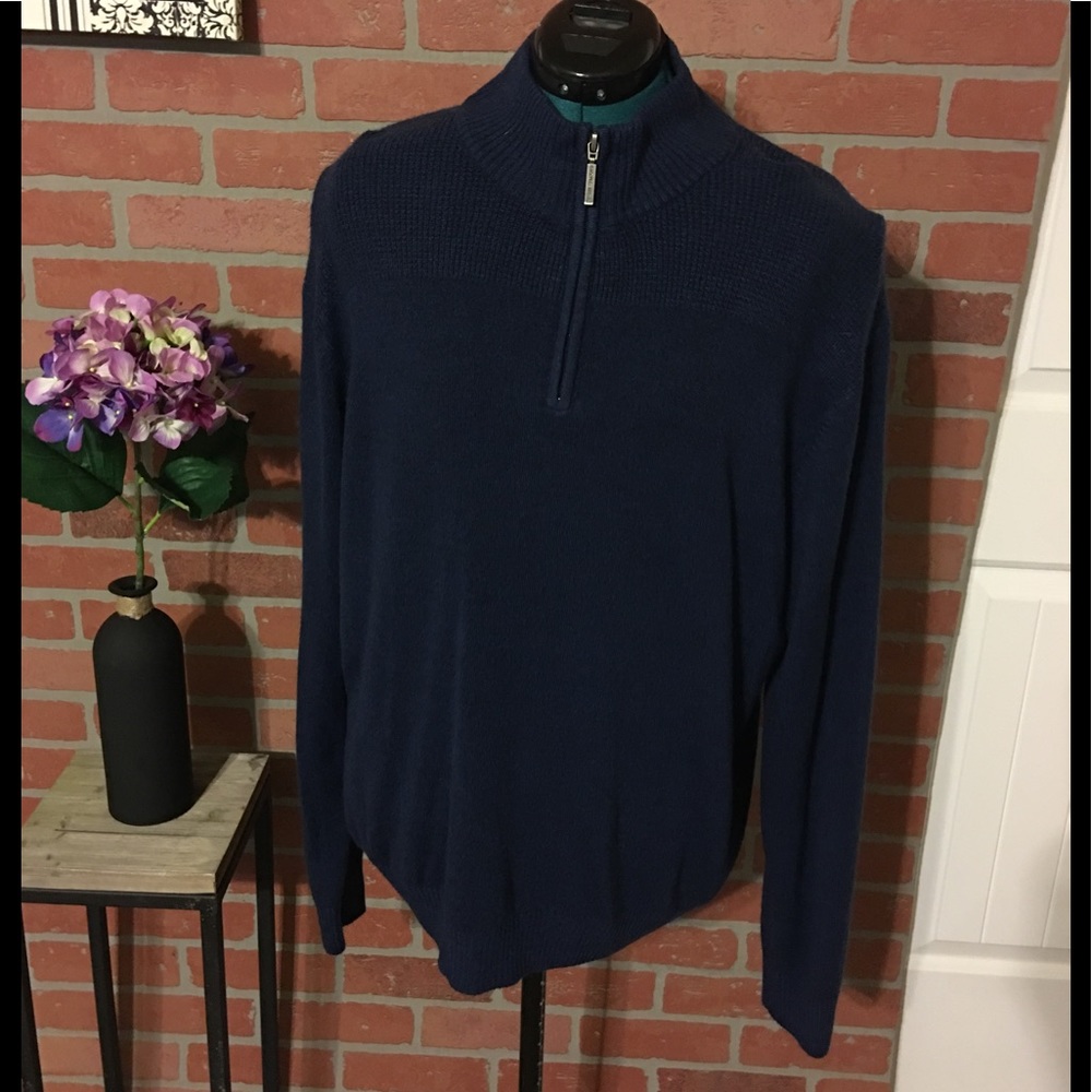 Men's Geoffrey Beene Navy Half Zip Sweater