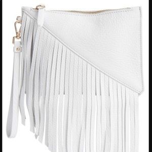 Etienne Aigner Leather Fringe Moda Wristlet
