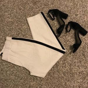 Zara Cropped White Pants
