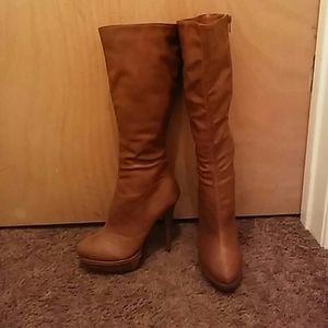 Knee high brown boots