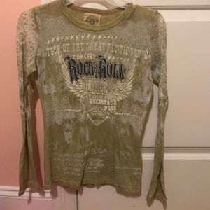 Long sleeve graphic burnout tee