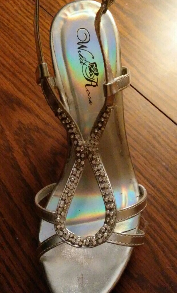 Silver with Studded Rhinestone High Heels