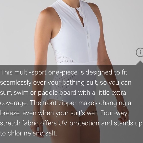 NWT WHITE LULULEMON WILD ABANDON ONE PIECE SWIM - Picture 3 of 8