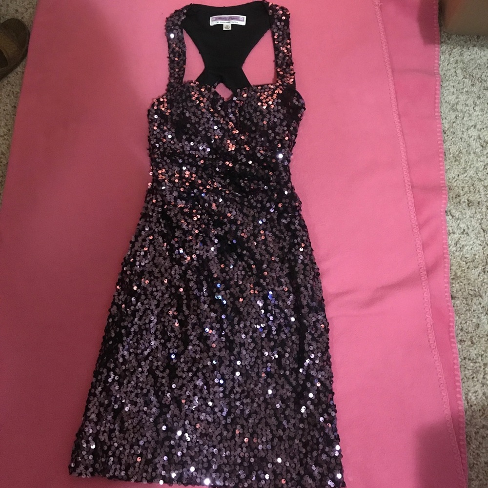 Purple sequin dress