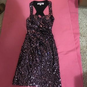 Purple sequin dress