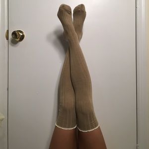 Kimchi Blue beige knee highs