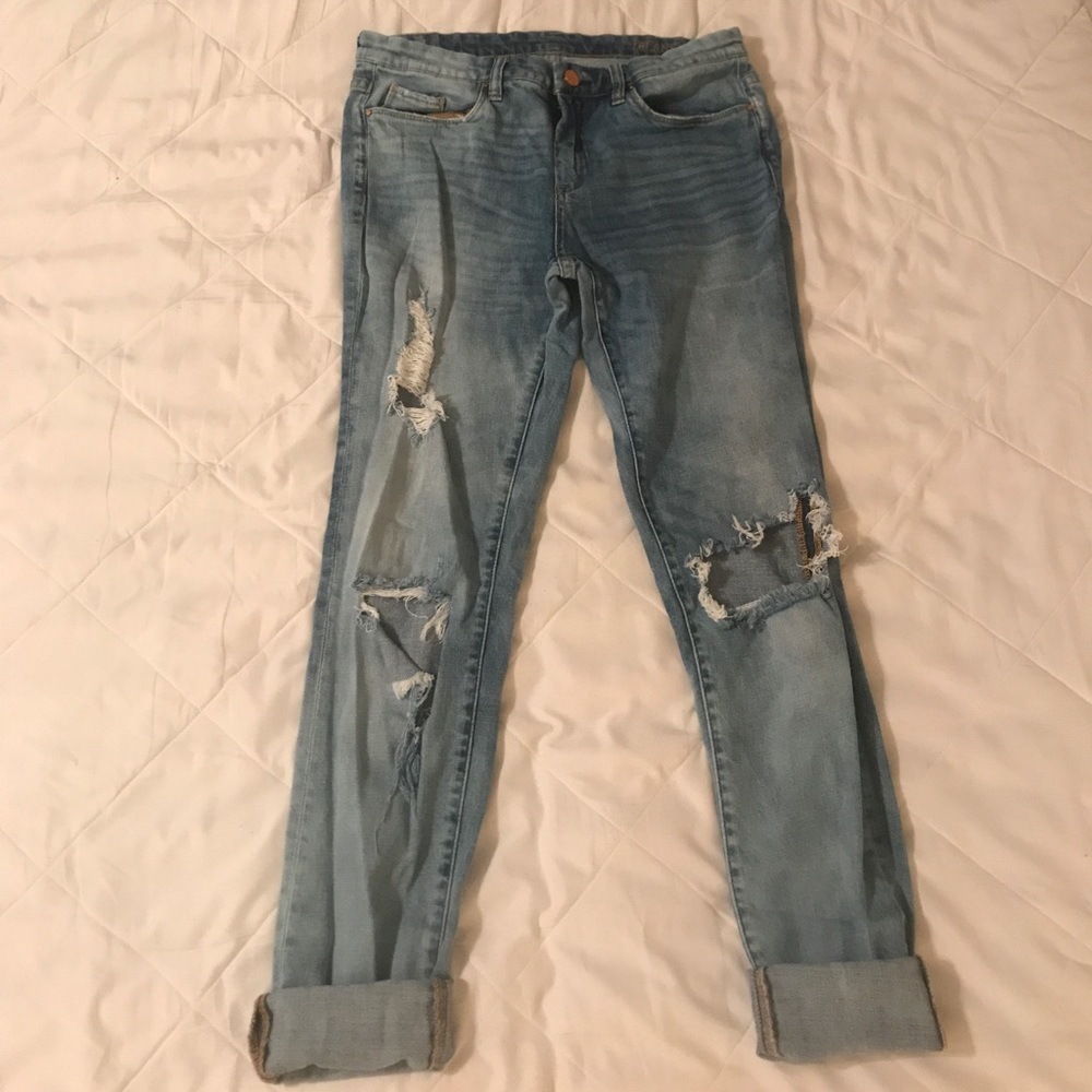 BlankNYC Good Vibes Distressed Skinny Jeans