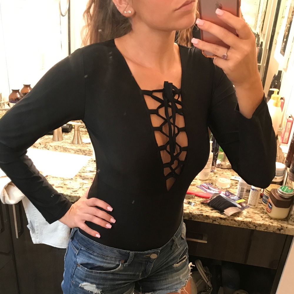 Laced up romper