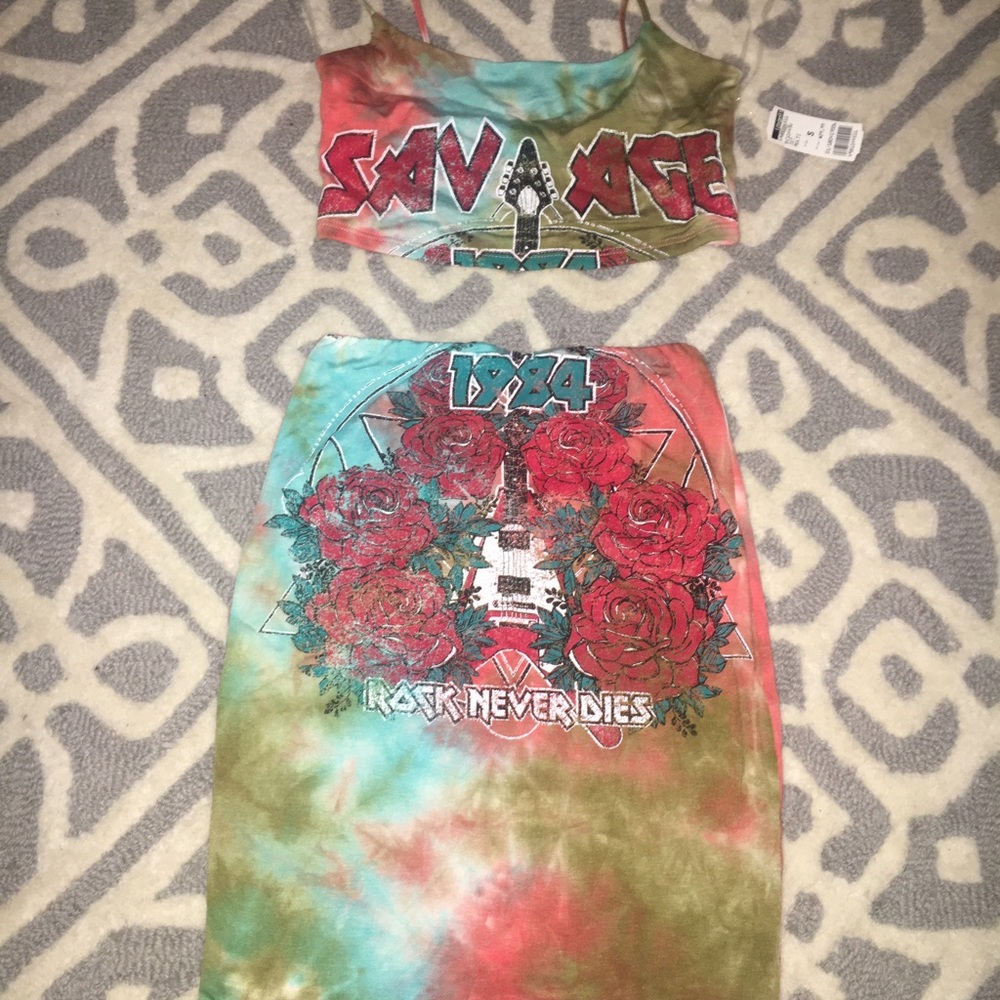 Tie dye skirt set