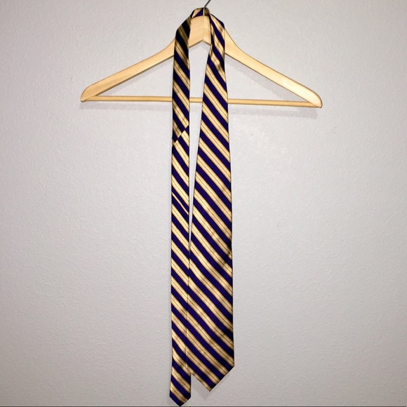 Chaps blue and yellow stripe tie - Picture 2 of 3