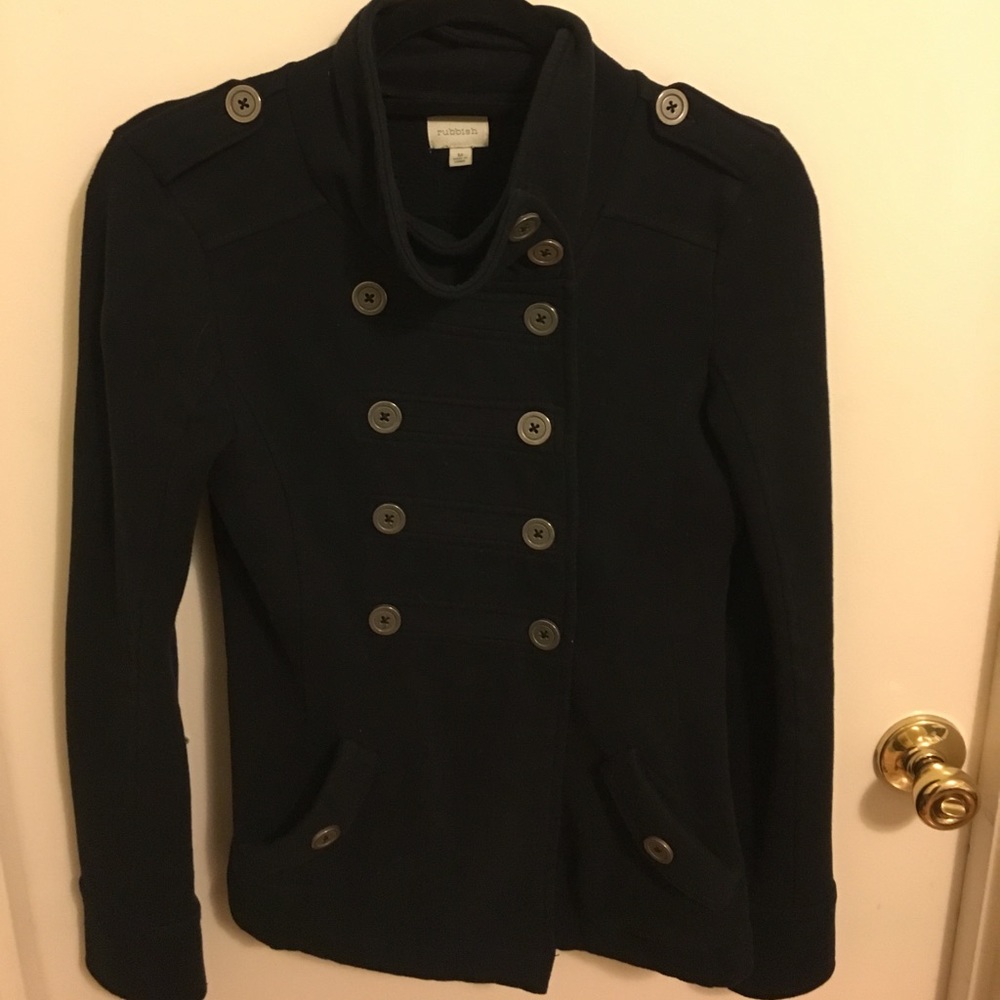 Military inspired sweater jacket