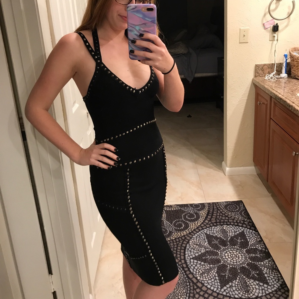 Black studded dress