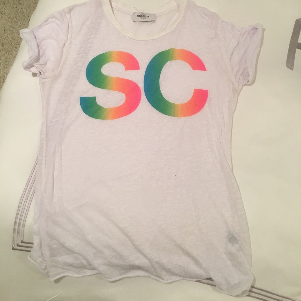SoulCycle White Burnout T-shirt