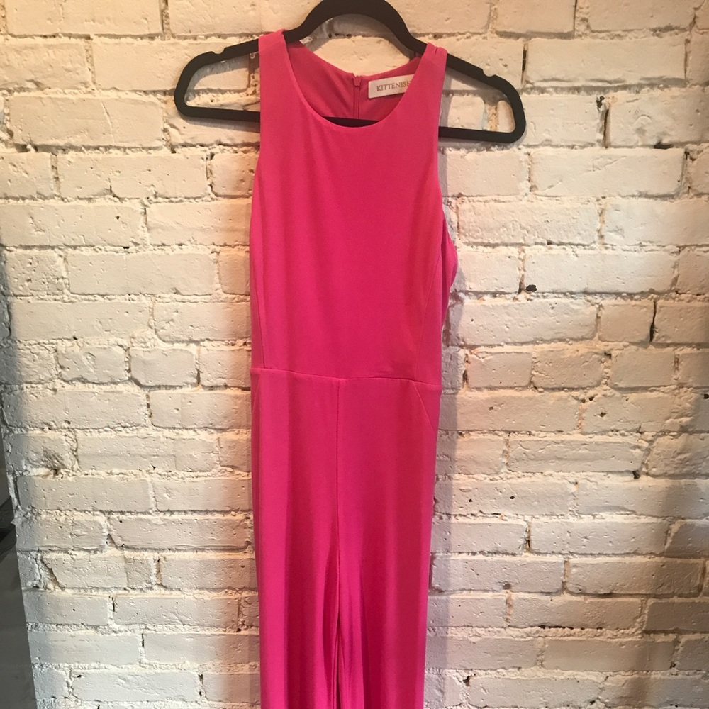 Hot pink Kittenish Jumpsuit