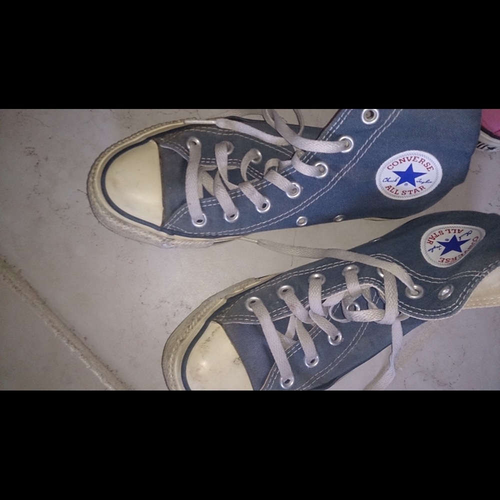 Old school converse blue high tops